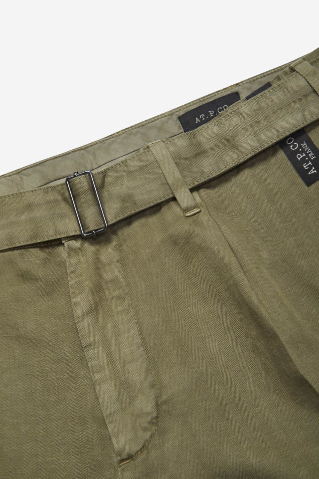 Pantalón de algodón con dibujo de espiga Frank