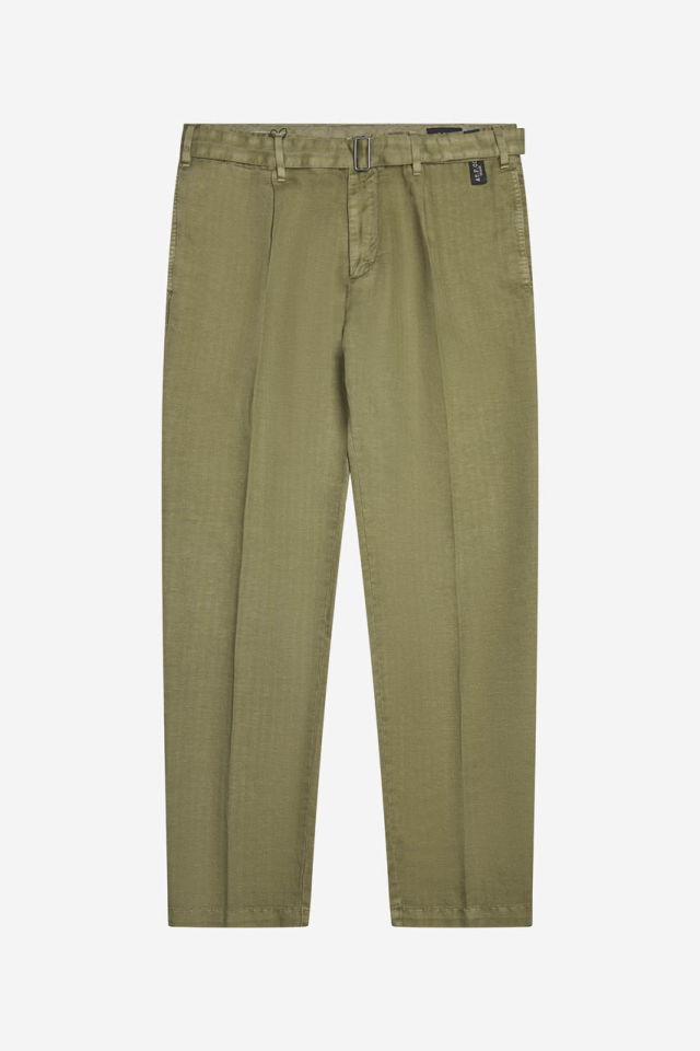 Pantalón de algodón con dibujo de espiga Frank