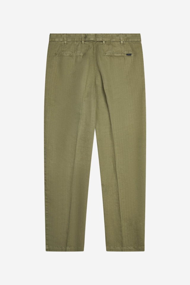 Pantalón de algodón con dibujo de espiga Frank
