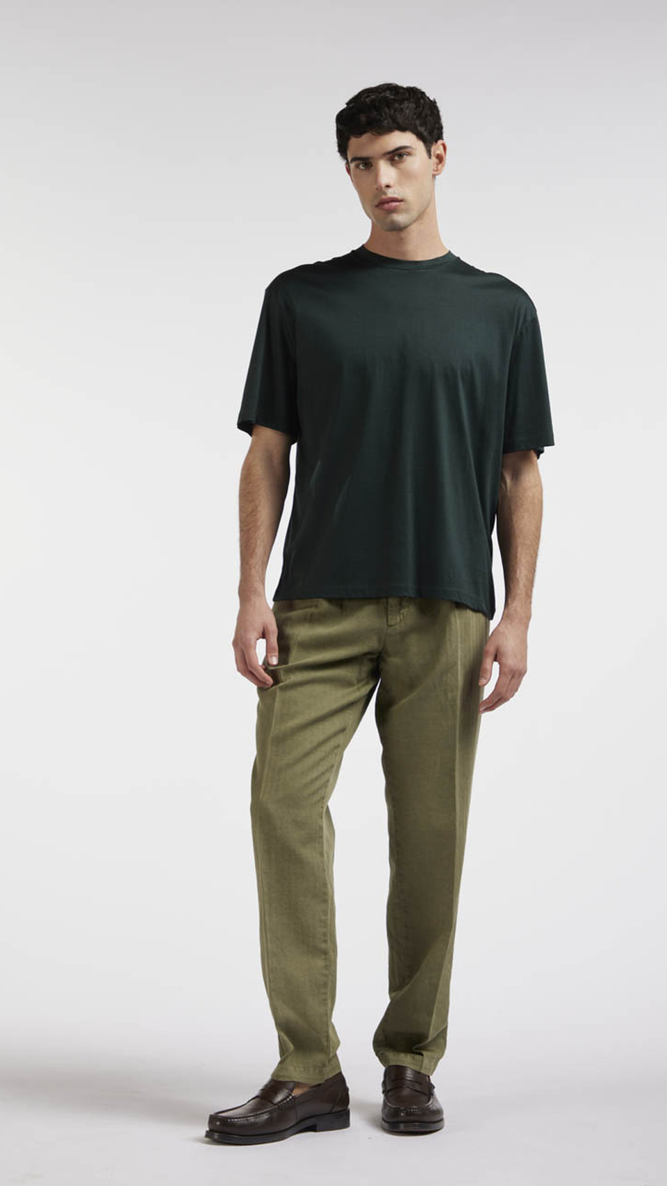 Pantalón de algodón con dibujo de espiga Frank
