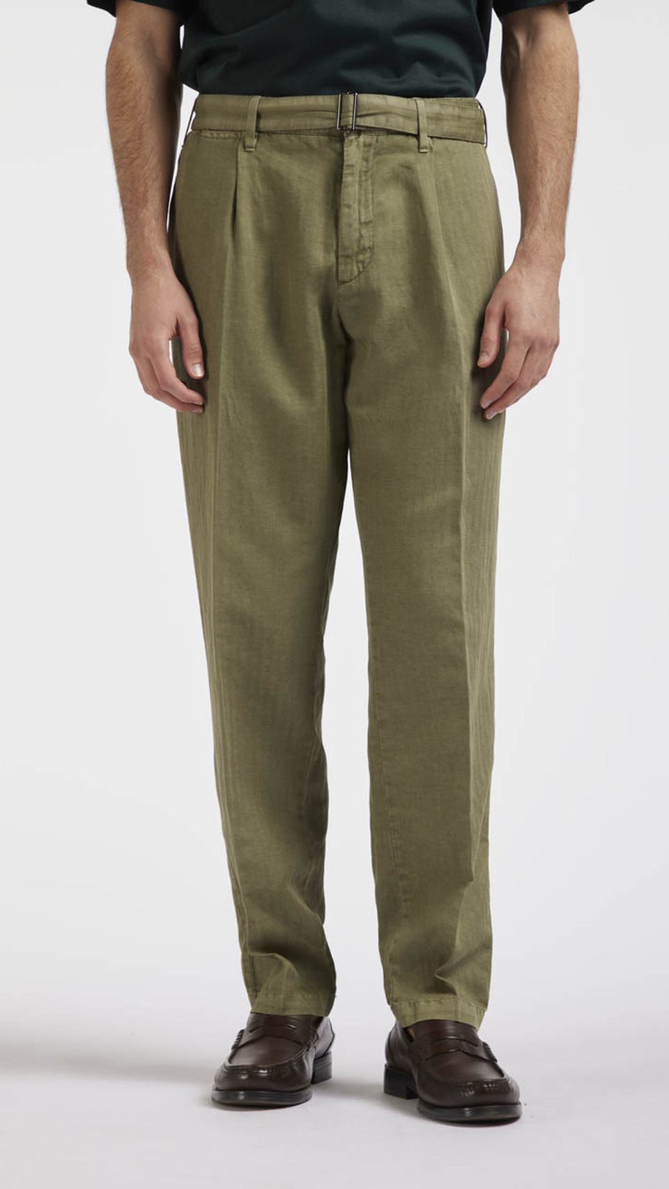 Pantalón de algodón con dibujo de espiga Frank