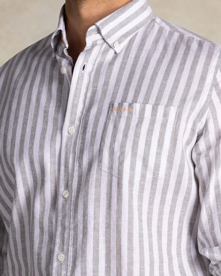 Camisa de rayas de estilo sport para hombre