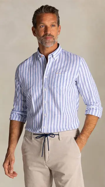 Camisa de rayas de estilo sport para hombre