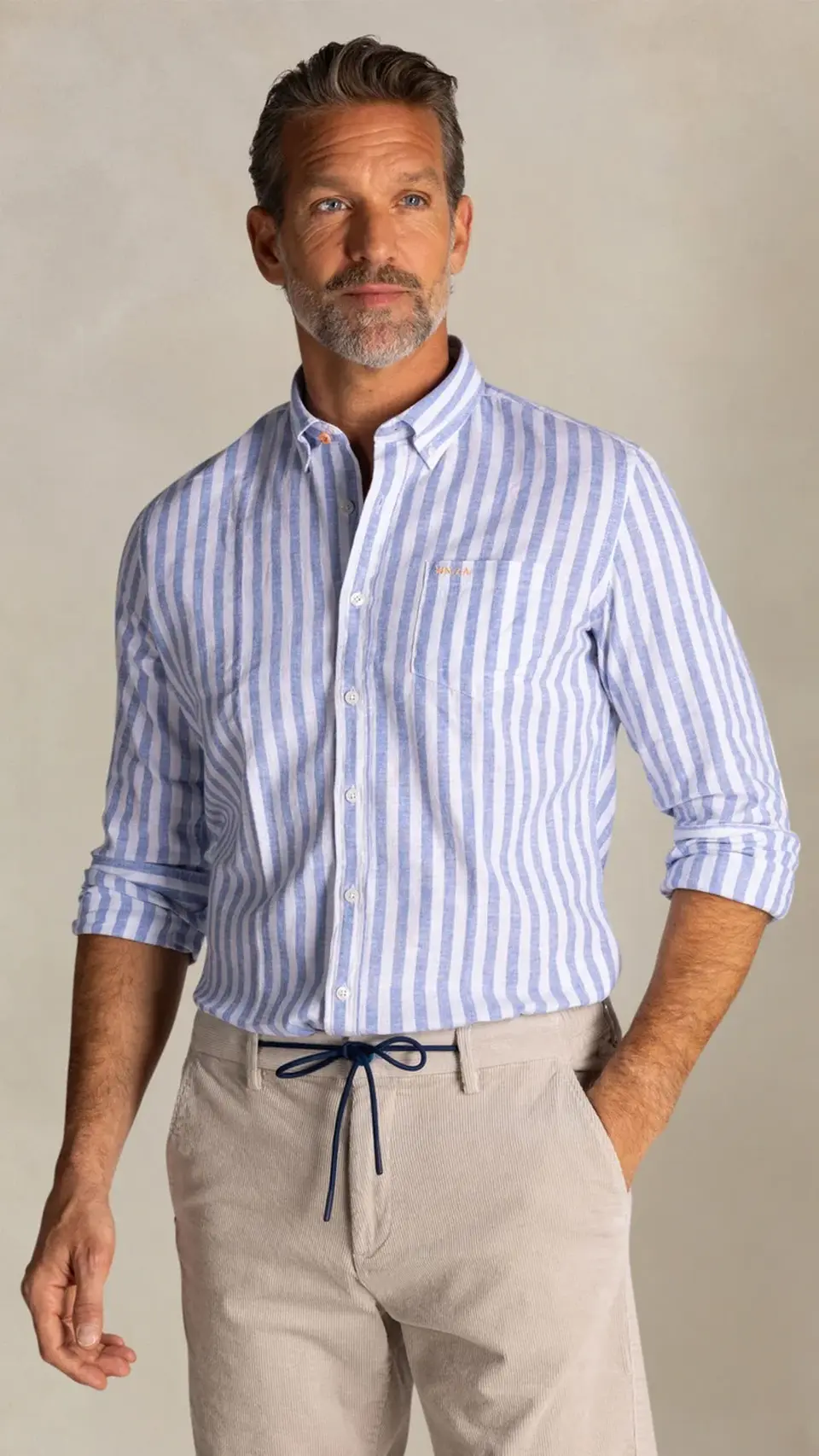 Camisa de rayas de estilo sport para hombre