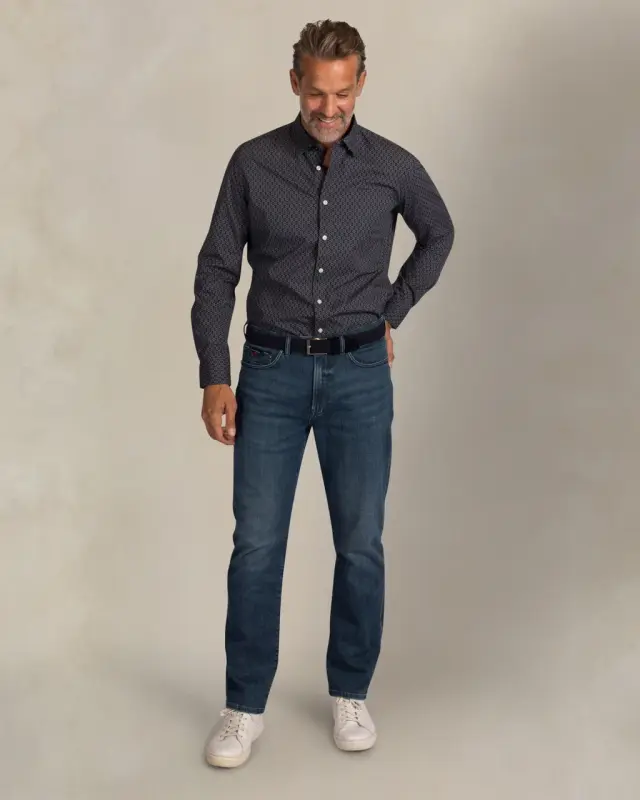 Camisa de manga larga estampada de algodón NZA