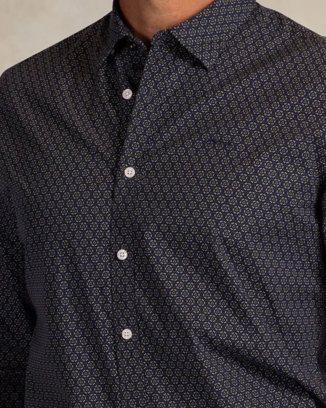 Camisa de manga larga estampada de algodón NZA