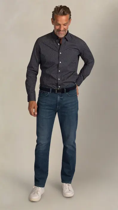 Camisa de manga larga estampada de algodón NZA