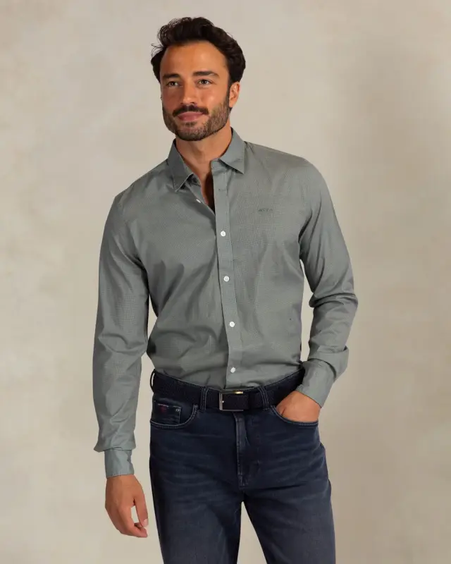Camisa sport de manga larga para hombre NZA