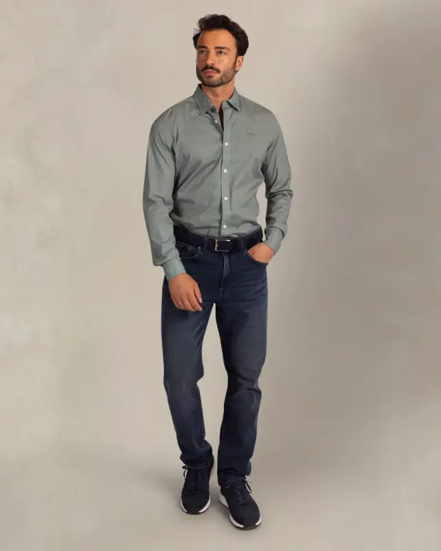 Camisa sport de manga larga para hombre NZA