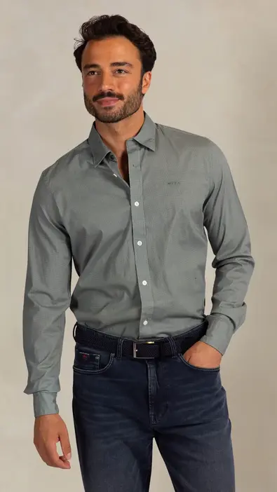 Camisa sport de manga larga para hombre NZA