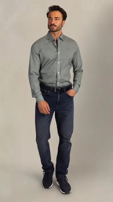 Camisa sport de manga larga para hombre NZA