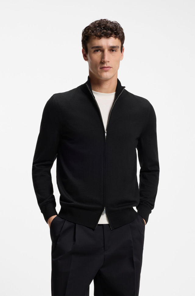 Cardigan de punto con cremallera para hombre Marca BOSS