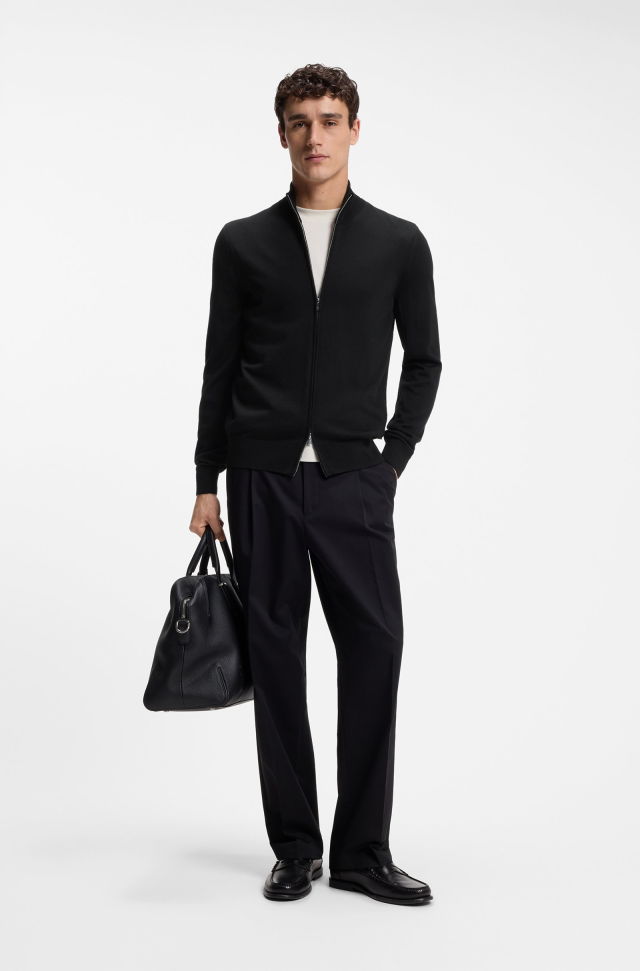 Cardigan de punto con cremallera para hombre Marca BOSS