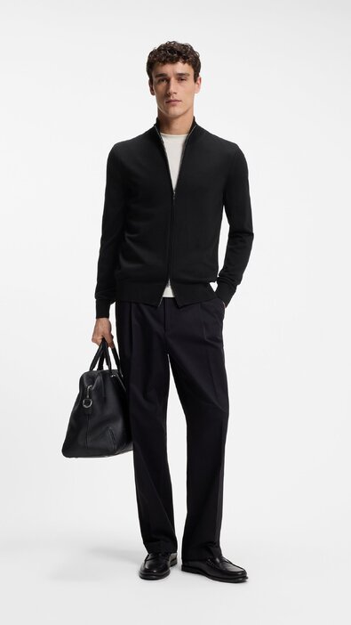 Cardigan de punto con cremallera para hombre Marca BOSS