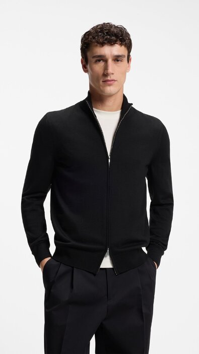 Cardigan de punto con cremallera para hombre Marca BOSS