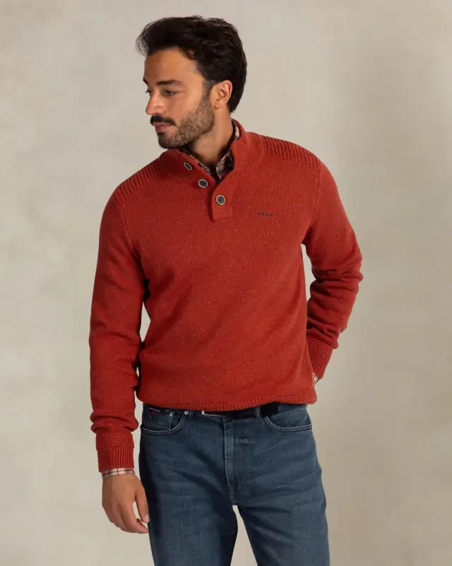 Jersey sport de hombre NZA con cuello de cremallera y botones