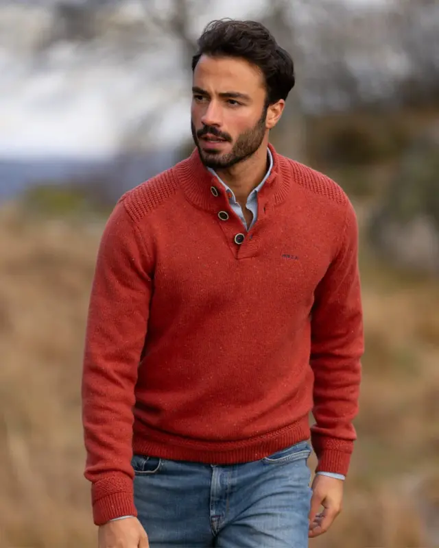 Jersey sport de hombre NZA con cuello de cremallera y botones