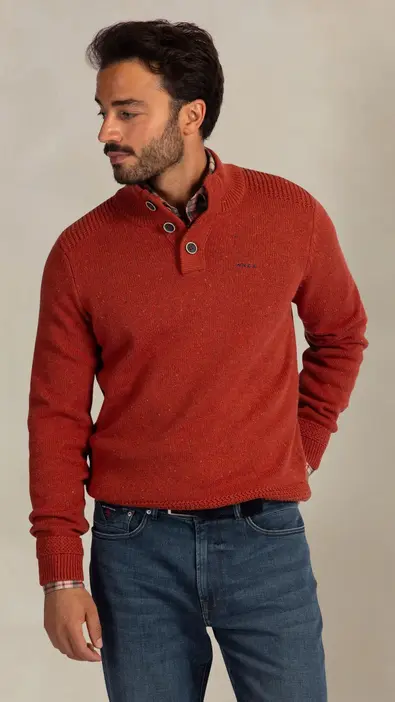 Jersey sport de hombre NZA con cuello de cremallera y botones