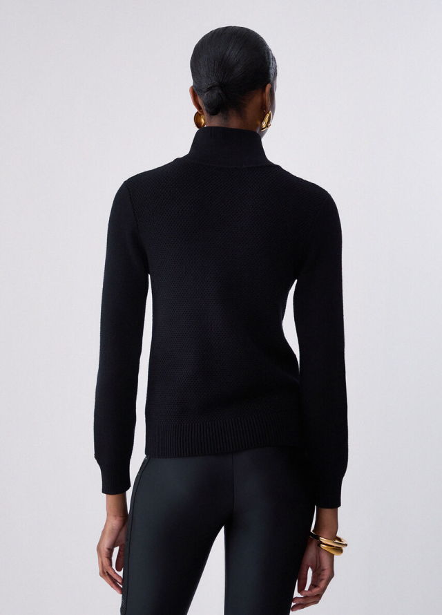 Jersey de punto con cuello desbocado y botón de Liu Jo