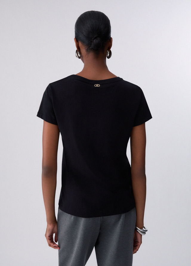 Camiseta de manga corta con cuello redondo Marca Liu Jo