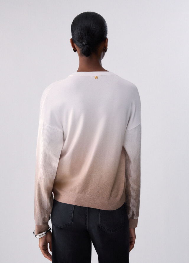 Jersey de cuello en V con lentejuelas degradadas Liu Jo