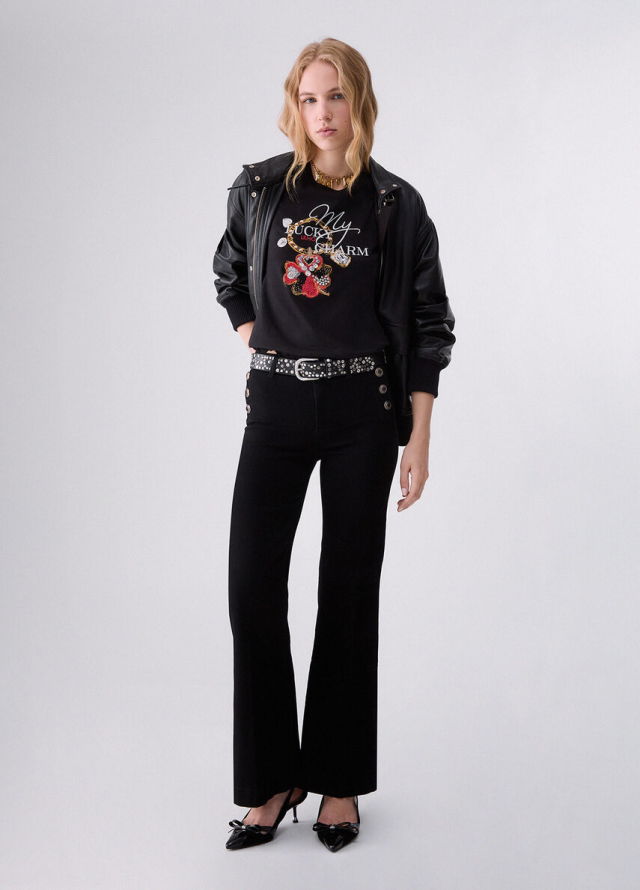 Pantalón vaquero de mujer Liu Jo con botones laterales