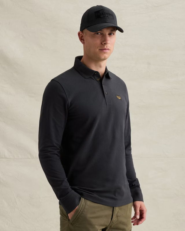 Polo de manga larga liso PME Legend para hombre
