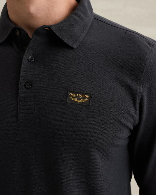Polo de manga larga liso PME Legend para hombre