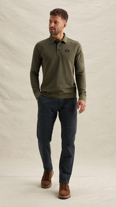 Polo de manga larga liso PME Legend para hombre