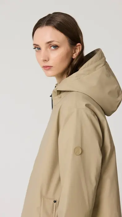 Gabardina larga con capucha para mujer Tanta