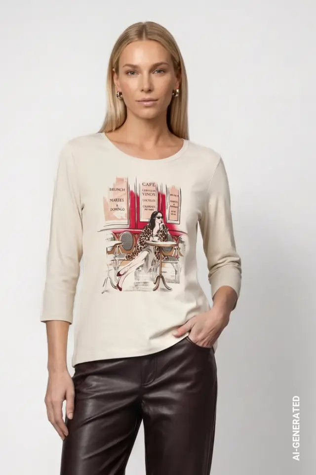Camiseta de mujer con diseño Parisina de Monari