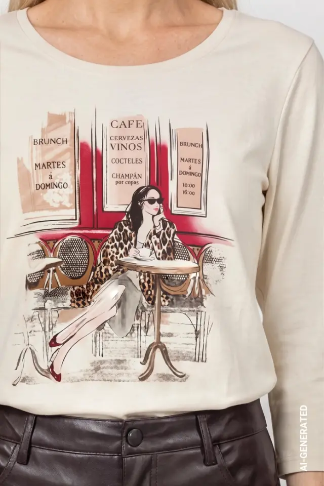 Camiseta de mujer con diseño Parisina de Monari