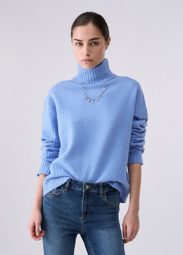 Jersey de cuello cisne básico para mujer marca Liu Jo
