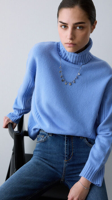 Jersey de cuello cisne básico para mujer marca Liu Jo