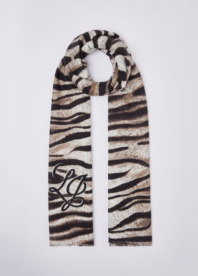 Bufanda de punto suave con estampado animal
