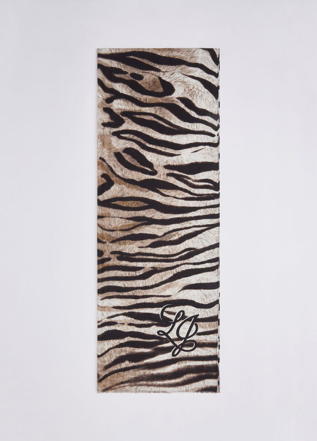 Bufanda de punto suave con estampado animal