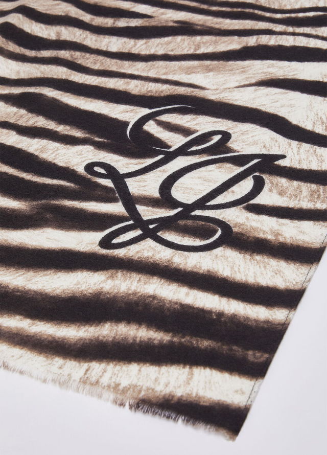 Bufanda de punto suave con estampado animal