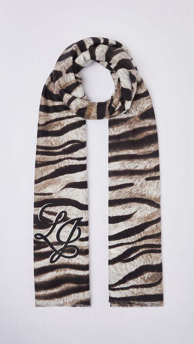 Bufanda de punto suave con estampado animal