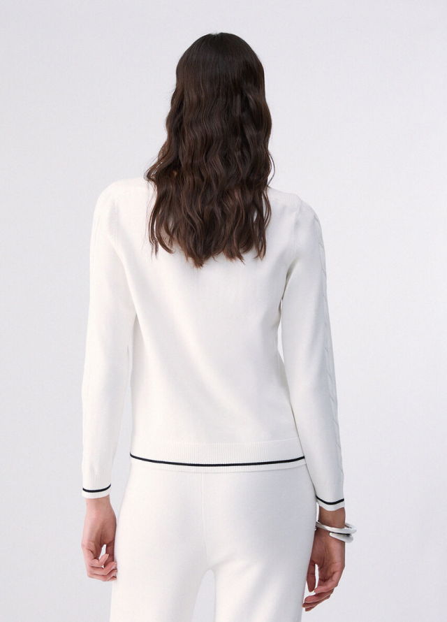 Jersey elegante de punto Liu Jo con cuello barca y strass