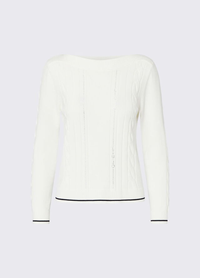 Jersey elegante de punto Liu Jo con cuello barca y strass
