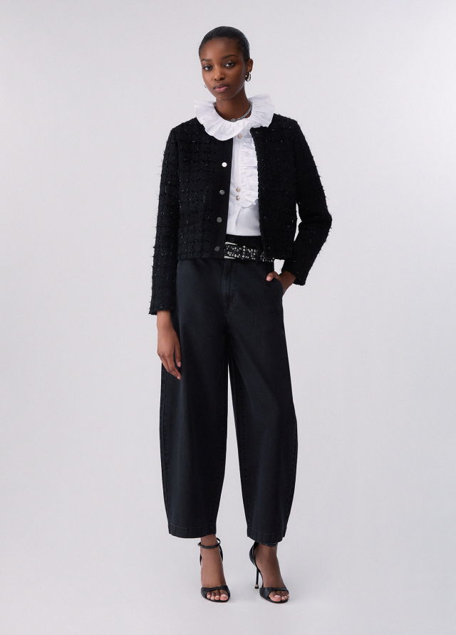 Pantalones globo con cinturón bordado