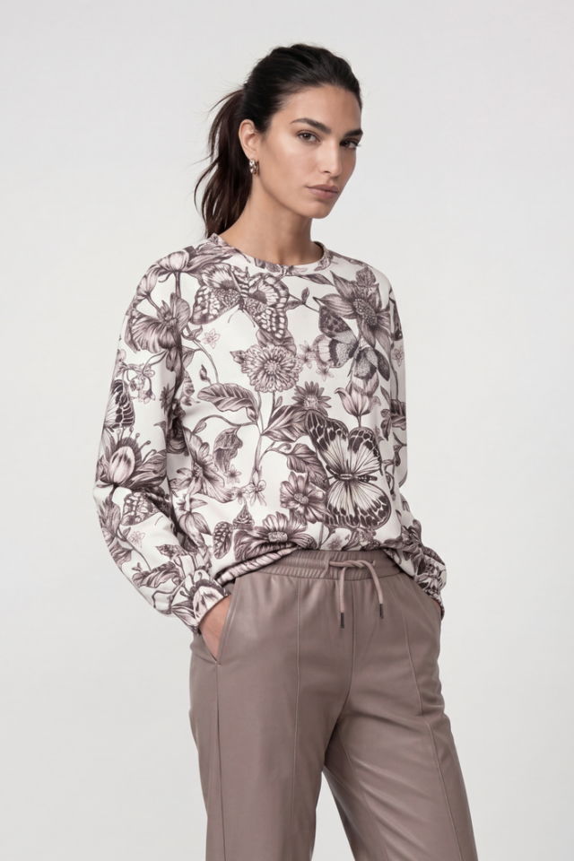 Camiseta de neopreno con estampado de flores Monari