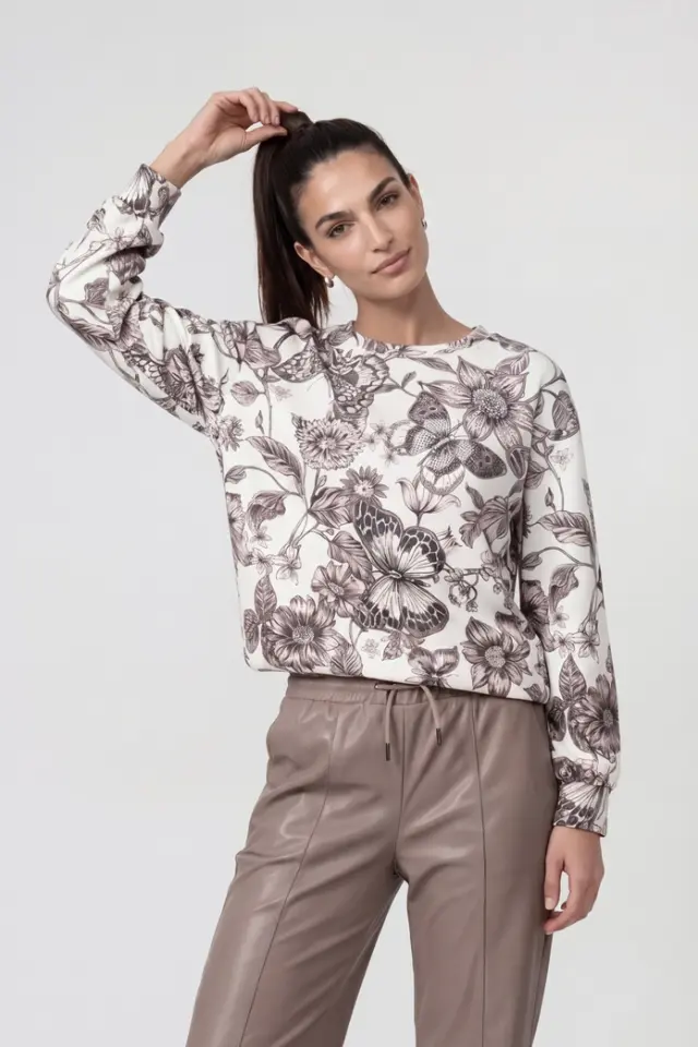 Camiseta de neopreno con estampado de flores Monari