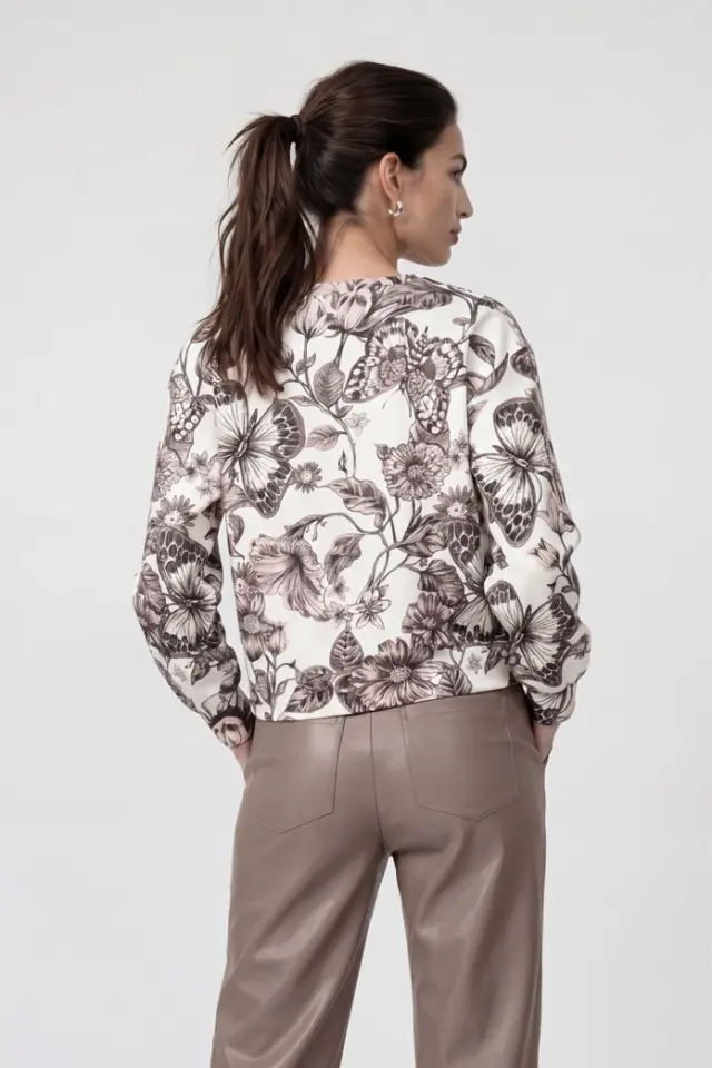 Camiseta de neopreno con estampado de flores Monari