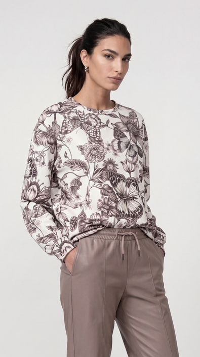 Camiseta de neopreno con estampado de flores Monari