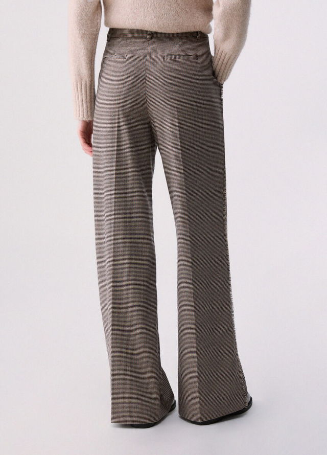 Pantalón de franela con estampado de pata de gallo 