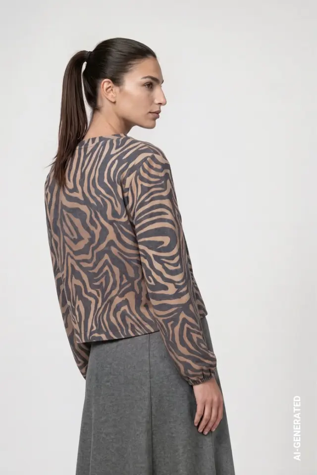 Cardigan de punto con estampado de cebra Monari
