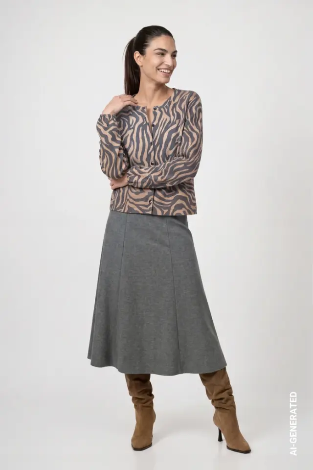 Cardigan de punto con estampado de cebra Monari