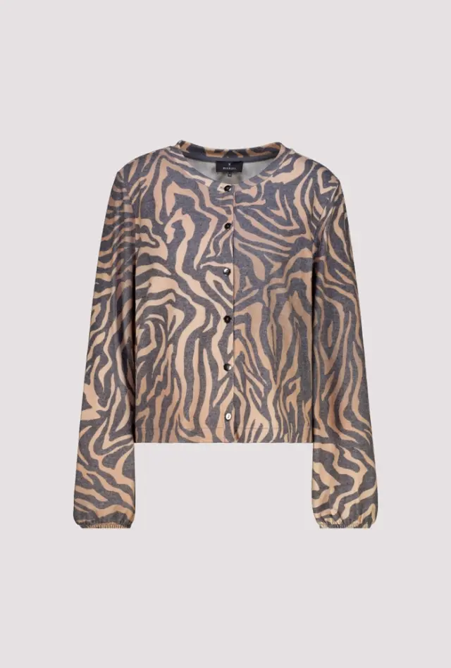 Cardigan de punto con estampado de cebra Monari
