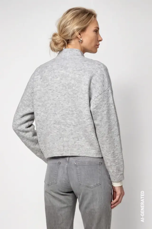 Cárdigan de lana con cremallera para mujer Monari
